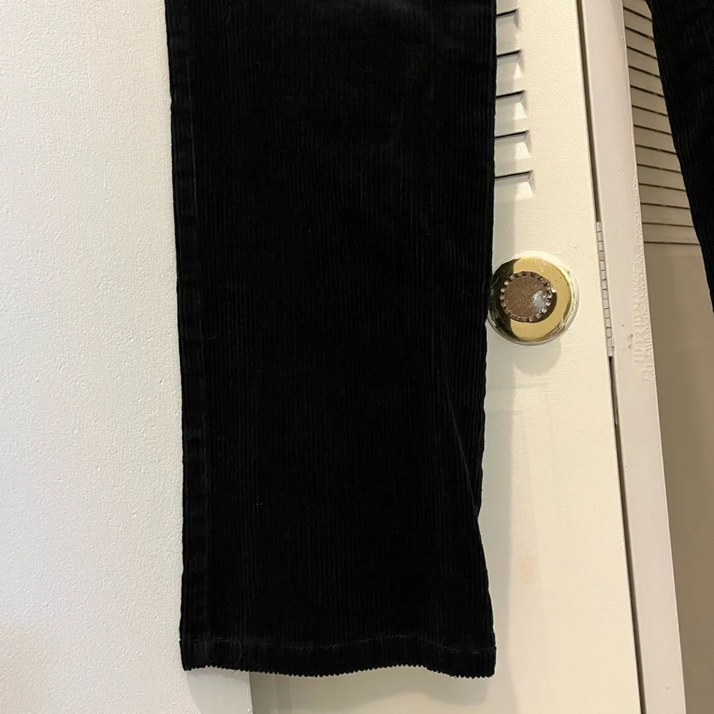 Newport News Jeanology Corduroy Straight Leg Black Jeans, Size 6 Tall - Picture 4 of 7